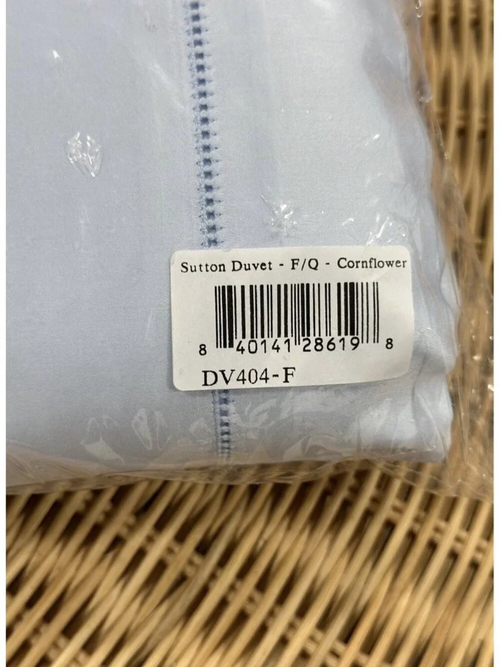 NEW Serena & Lily Sutton 610 TC Sateen Duvet Cover (F/Q) & 2 Std. Shams-Blue